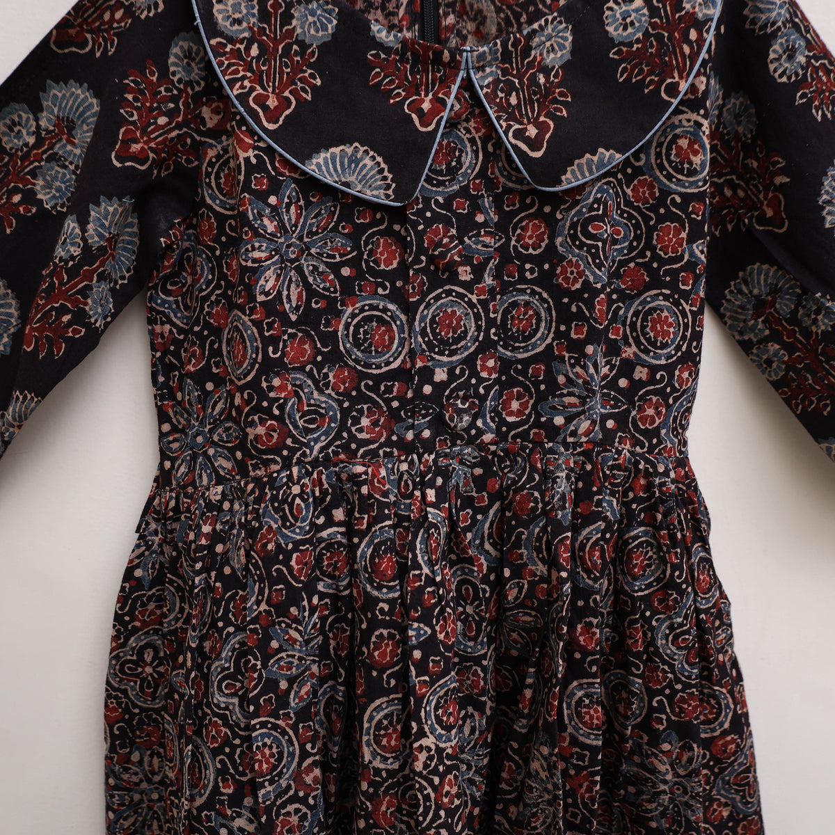 Pure Cotton Girls Frock Dress in Ajrakh Block Print (3-4 Years) 30