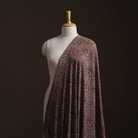 Ajrakh Hand Block Print Natural Dyed Crepe Silk Fabric 28
