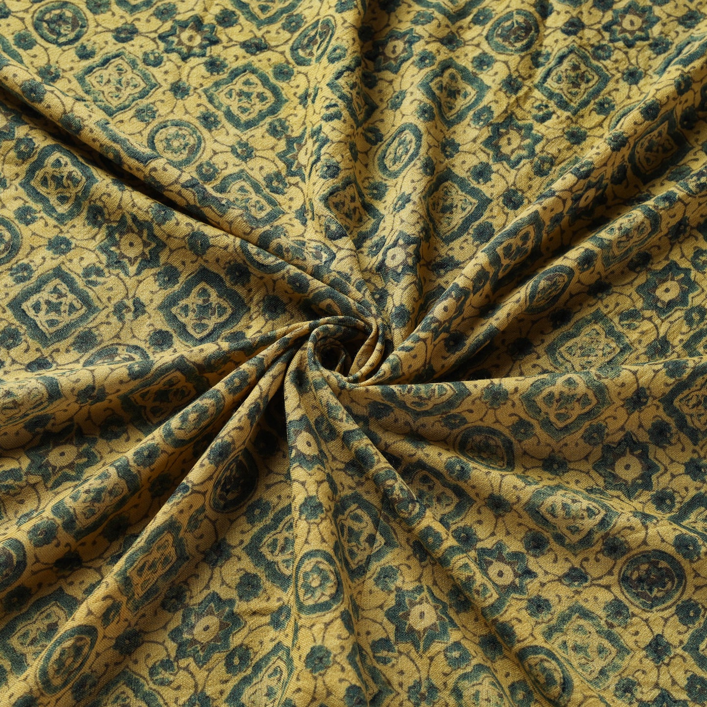 Yellow - pure wool handloom natural dyed fabric 26