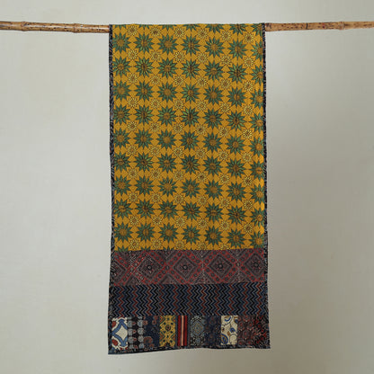 Multicolor - Patchwork Cotton Stole in Ajrakh Block Prints 50