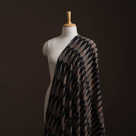 Ajrakh Hand Block Print Natural Dyed Crepe Silk Fabric 26