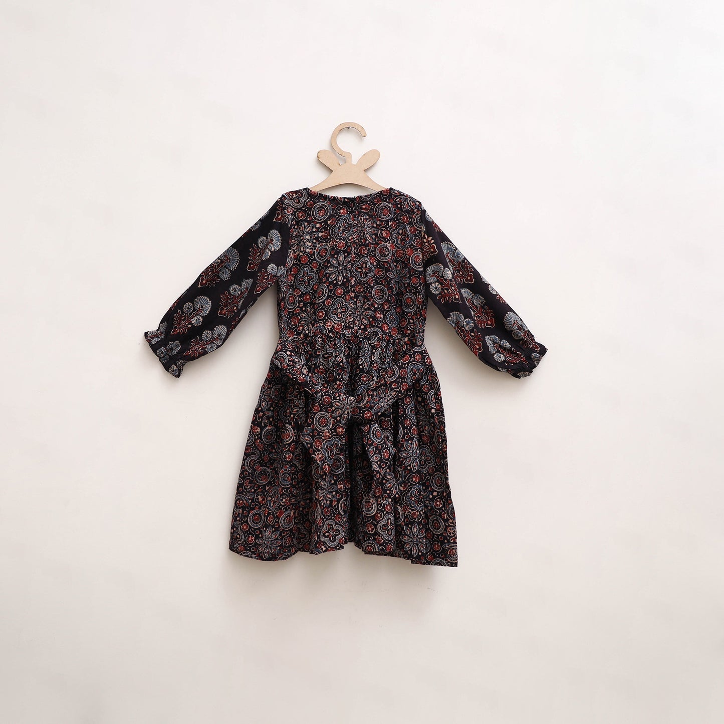 Pure Cotton Girls Frock Dress in Ajrakh Block Print (3-4 Years) 30