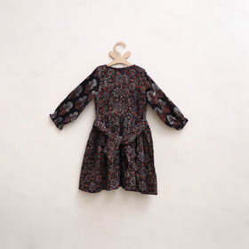 Pure Cotton Girls Frock Dress in Ajrakh Block Print (3-4 Years) 30