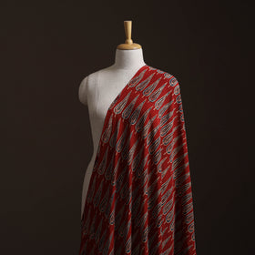 Ajrakh Hand Block Print Natural Dyed Crepe Silk Fabric 24