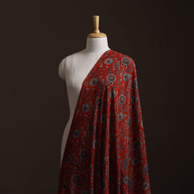 Ajrakh Hand Block Print Natural Dyed Crepe Silk Fabric 21