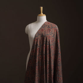 Ajrakh Hand Block Print Natural Dyed Crepe Silk Fabric 19