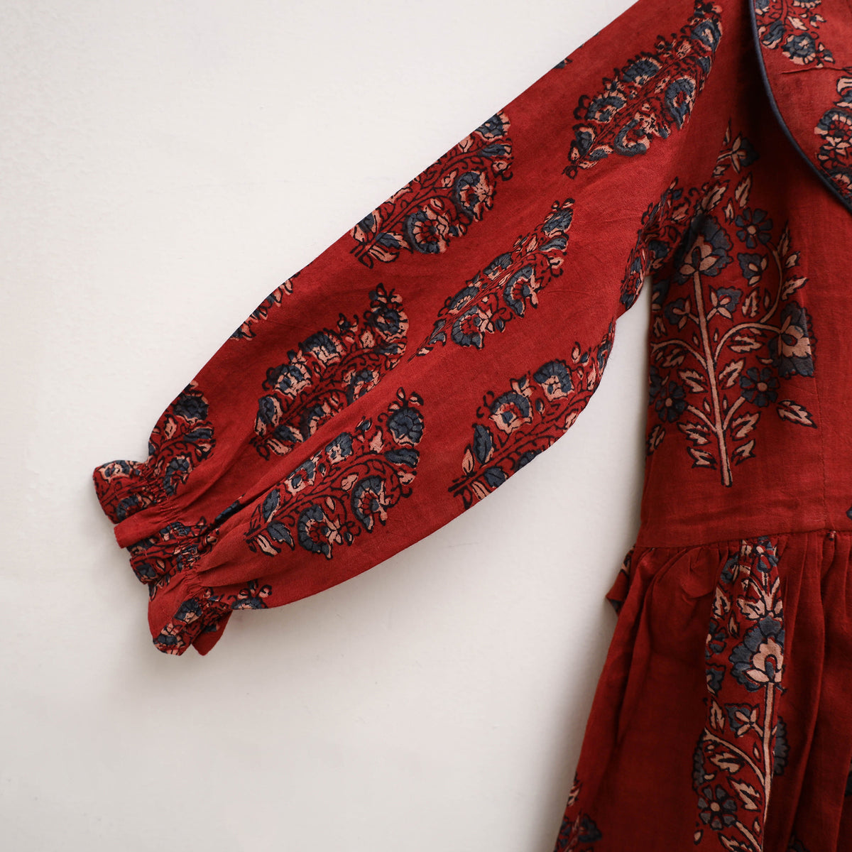 Pure Cotton Girls Frock Dress in Ajrakh Block Print (3-4 Years) 32