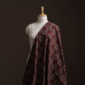 Ajrakh Hand Block Print Natural Dyed Cotton Lycra Fabric 17