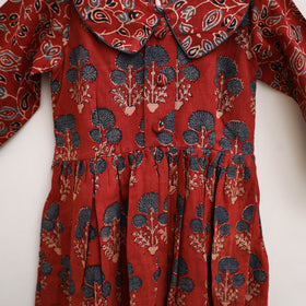 Pure Cotton Girls Frock Dress in Ajrakh Block Print (3-4 Years) 33