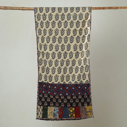 Multicolor - Patchwork Cotton Stole in Ajrakh Block Prints 37
