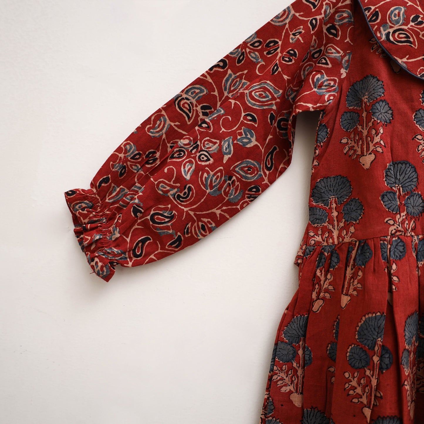 Pure Cotton Girls Frock Dress in Ajrakh Block Print (3-4 Years) 33