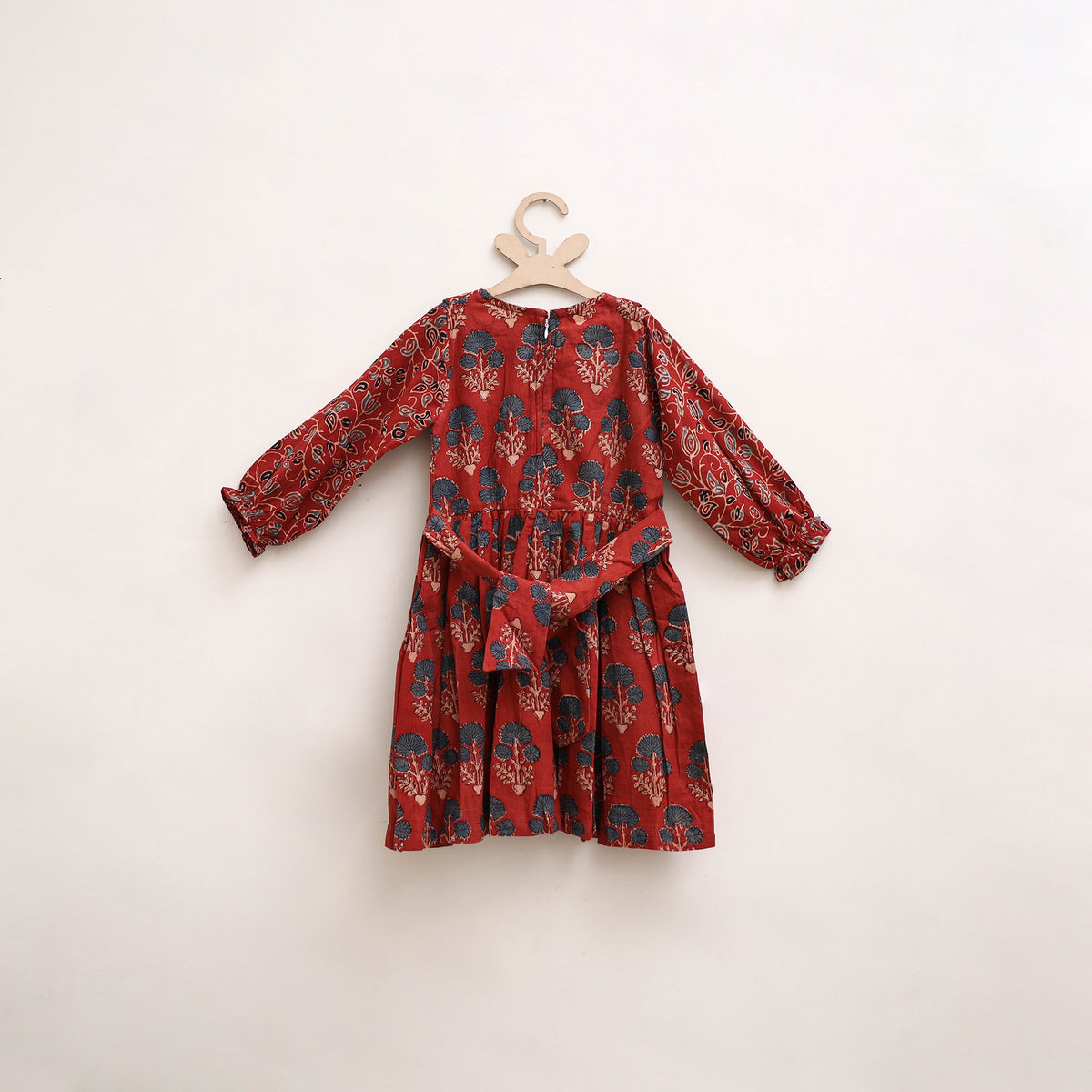 Pure Cotton Girls Frock Dress in Ajrakh Block Print (3-4 Years) 33