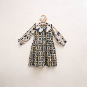 Pure Cotton Girls Frock Dress in Ajrakh Block Print (3-4 Years) 34