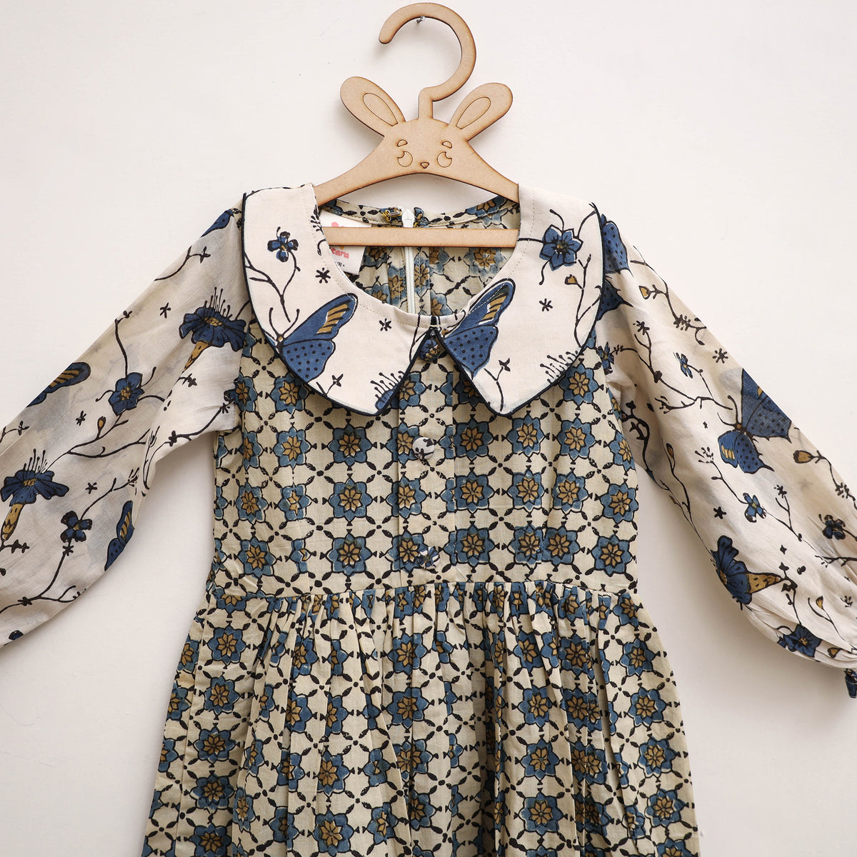 Pure Cotton Girls Frock Dress in Ajrakh Block Print (3-4 Years) 34
