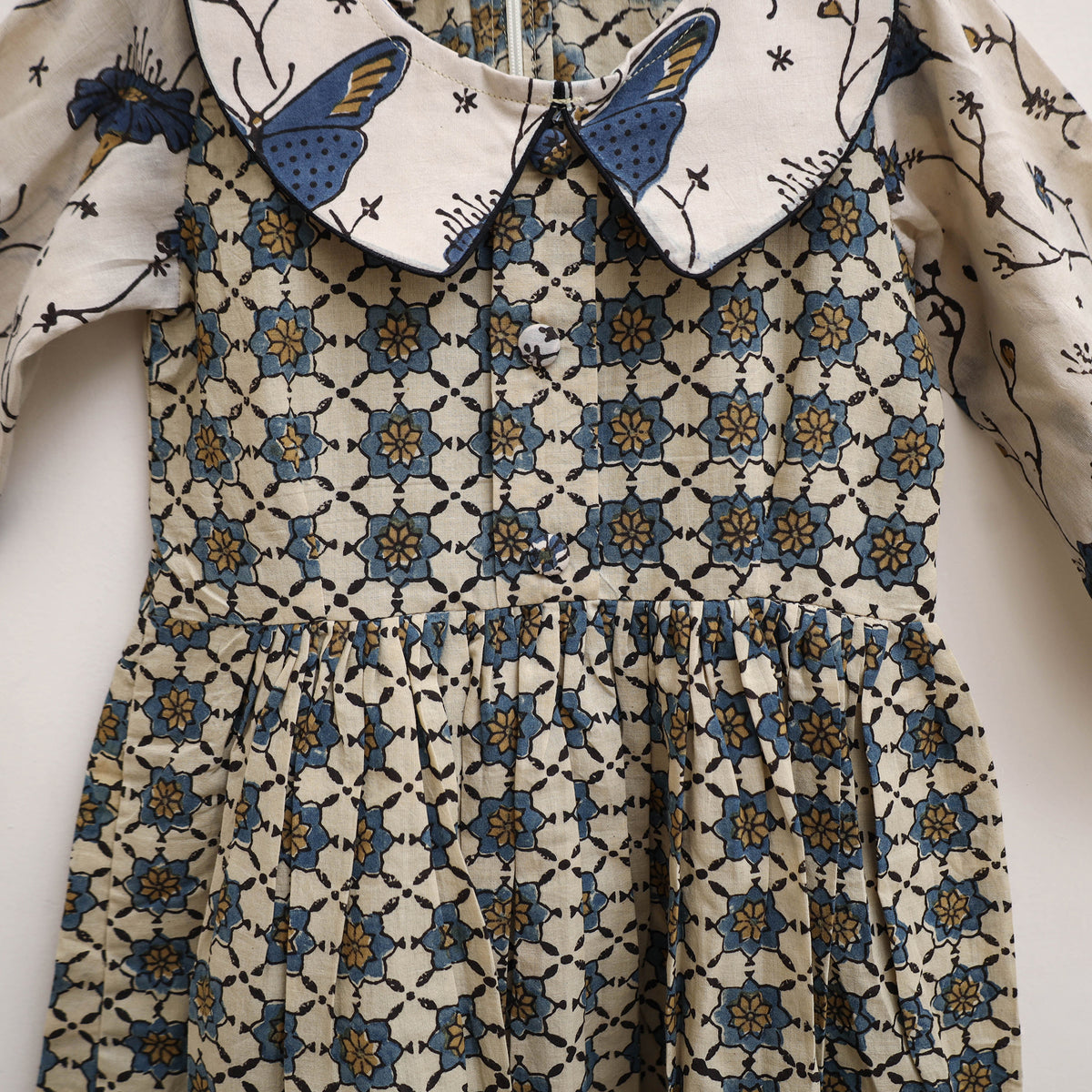 Pure Cotton Girls Frock Dress in Ajrakh Block Print (3-4 Years) 34