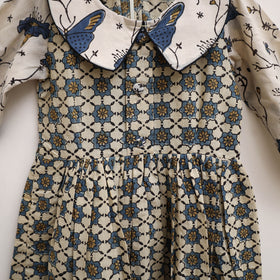 Pure Cotton Girls Frock Dress in Ajrakh Block Print (3-4 Years) 34