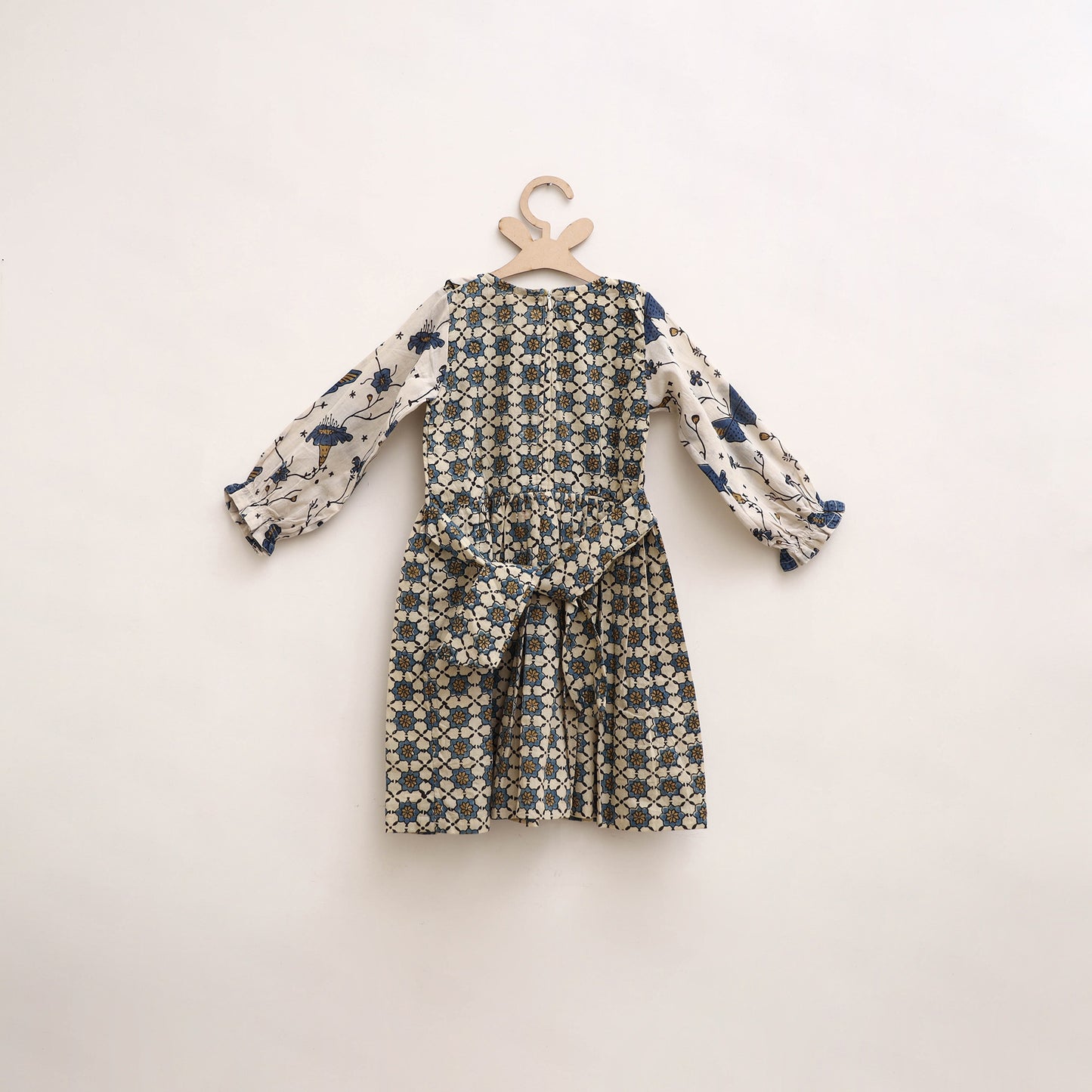 Pure Cotton Girls Frock Dress in Ajrakh Block Print (3-4 Years) 34
