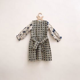Pure Cotton Girls Frock Dress in Ajrakh Block Print (3-4 Years) 34