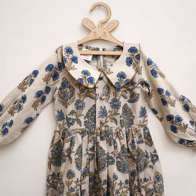 Pure Cotton Girls Frock Dress in Ajrakh Block Print (3-4 Years) 35