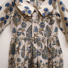 Pure Cotton Girls Frock Dress in Ajrakh Block Print (3-4 Years) 35