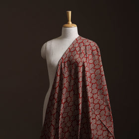 Ajrakh Hand Block Print Natural Dyed Cotton Lycra Fabric 08