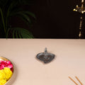 Tibetan Leaf Stone Work White Metal Incense Stick Holder 12
