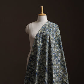 Ajrakh Hand Block Print Natural Dyed Cotton Lycra Fabric 06