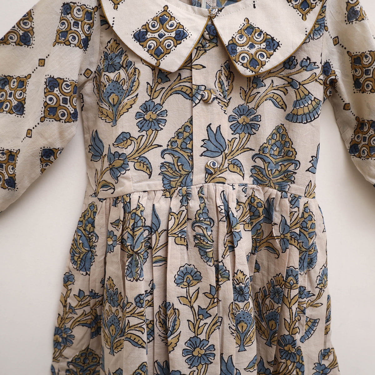 Pure Cotton Girls Frock Dress in Ajrakh Block Print (3-4 Years) 36
