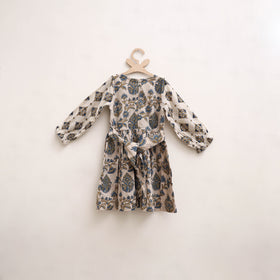 Pure Cotton Girls Frock Dress in Ajrakh Block Print (3-4 Years) 36