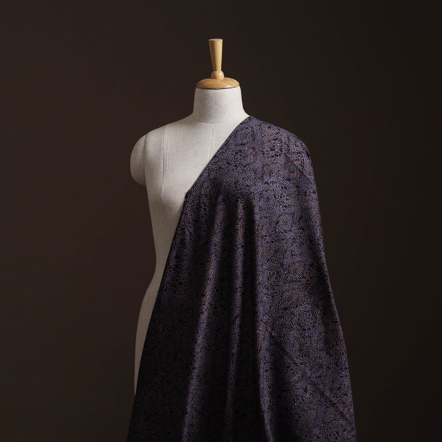 Ajrakh Hand Block Print Natural Dyed Cotton Lycra Fabric 02