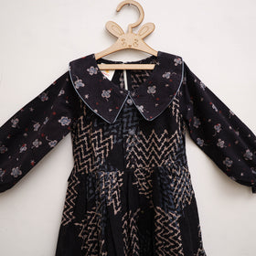 Pure Cotton Girls Frock Dress in Ajrakh Block Print (3-4 Years) 37
