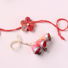 Flower - Handmade Paper Quilling Rakhi & Lumba Set 56