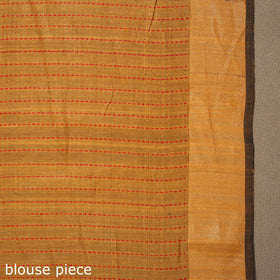 Blue - Handloom Desi Tussar Silk Zari Border Bhagalpuri Saree 10