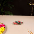 Tibetan hamsa stone work white metal incense stick & tea
