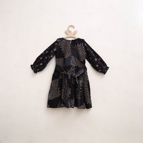 Pure Cotton Girls Frock Dress in Ajrakh Block Print (3-4 Years) 37
