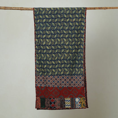 Multicolor - Patchwork Cotton Stole in Ajrakh Block Prints 11
