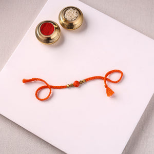 Tribal Odisha Dokra Brass & Threadwork Rakhi 07