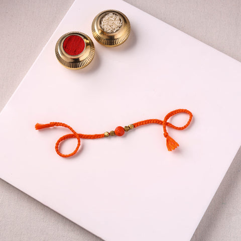 Tribal Odisha Dokra Brass & Threadwork Rakhi 07