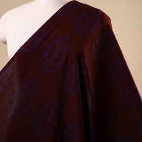 Maroon - natural dyed cotton bagh fabric 02 - handcrafted