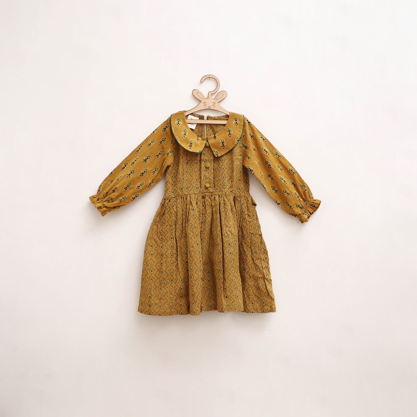 Pure Cotton Girls Frock Dress in Ajrakh Block Print (3-4 Years) 39