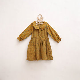 Pure Cotton Girls Frock Dress in Ajrakh Block Print (3-4 Years) 39