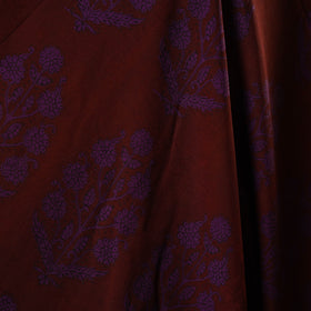 Maroon - natural dyed cotton bagh fabric 02 - handcrafted