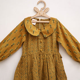 Pure Cotton Girls Frock Dress in Ajrakh Block Print (3-4 Years) 39