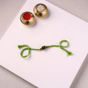 Tribal Odisha Dokra Brass & Threadwork Rakhi 08