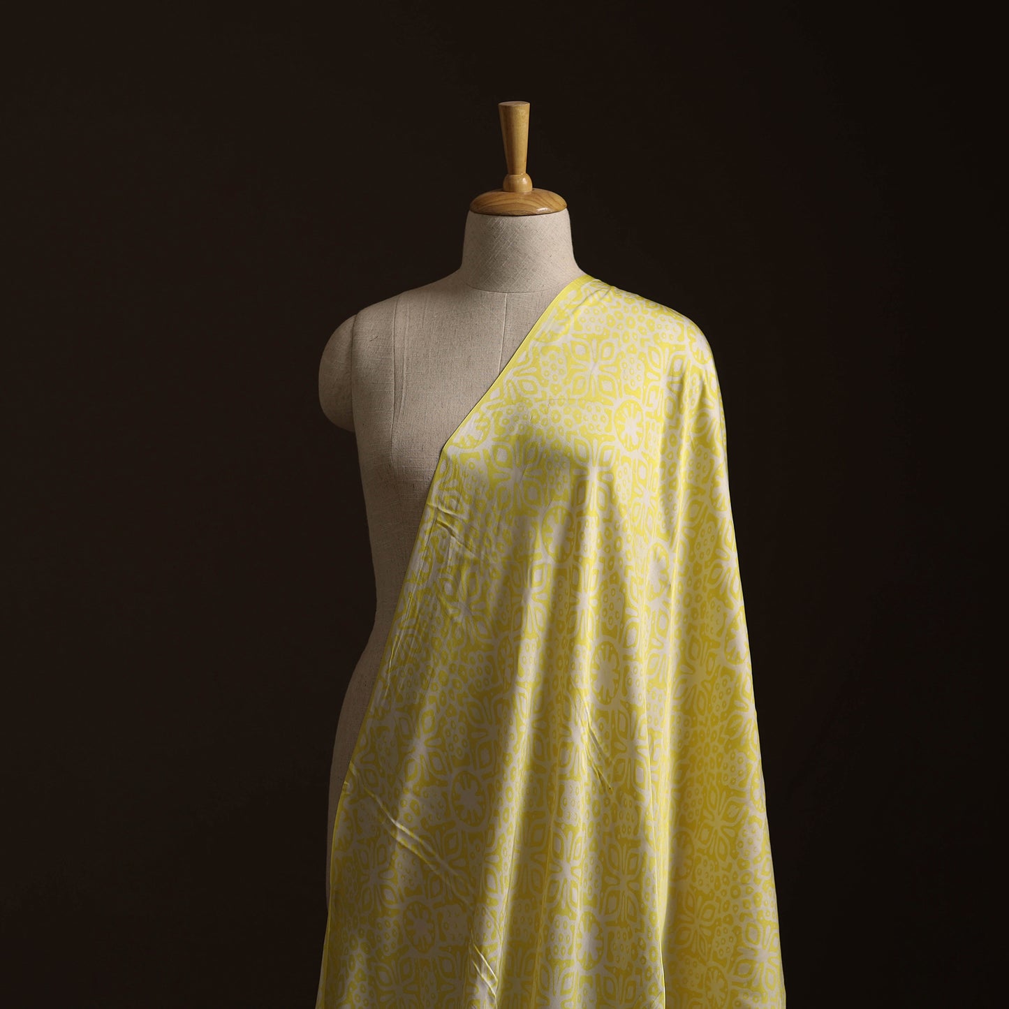 Kutch Hand Block Batik Print Modal Silk Fabric 09