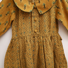 Pure Cotton Girls Frock Dress in Ajrakh Block Print (3-4 Years) 39