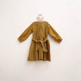 Pure Cotton Girls Frock Dress in Ajrakh Block Print (3-4 Years) 39