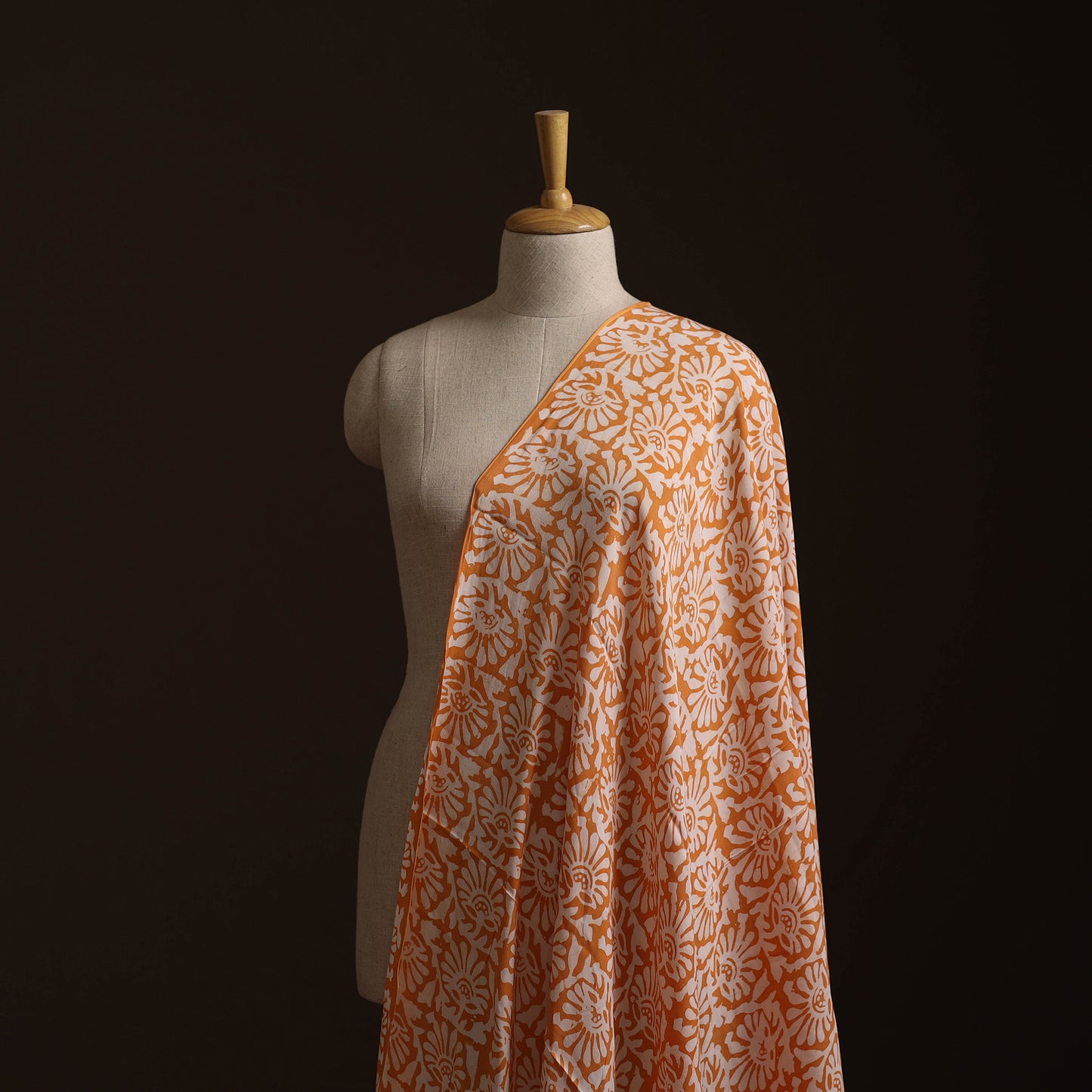 Kutch Hand Block Batik Print Modal Silk Fabric 06