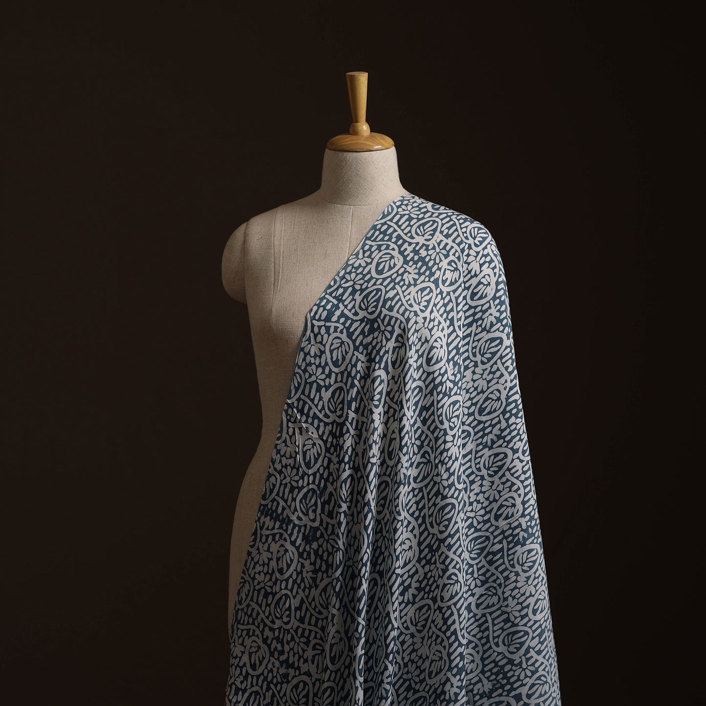 Kutch Hand Block Batik Print Modal Silk Fabric 05