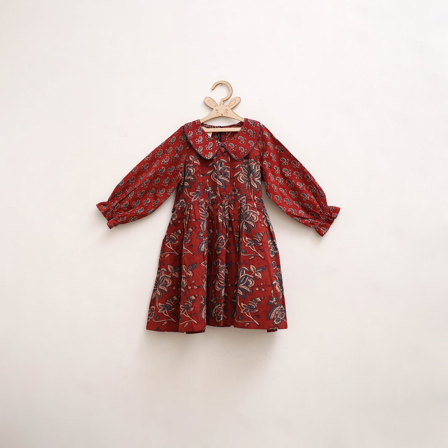 Pure Cotton Girls Frock Dress in Ajrakh Block Print (3-4 Years) 40
